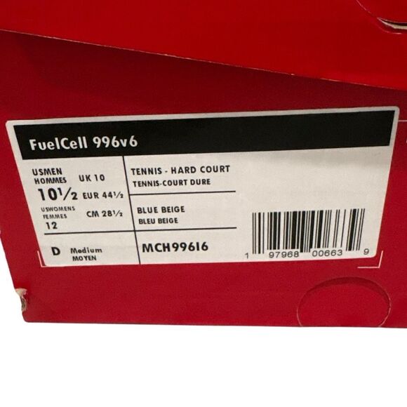 New Balance Mens FuelCell 996v6 Tennis Shoe Sneaker Blue Beige Size 10.5D w/ Box - Picture 9 of 9